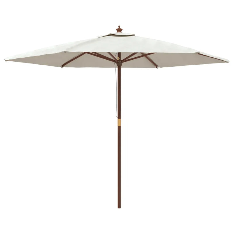 Garden Parasol with Wooden Pole Sand 299x240 cm