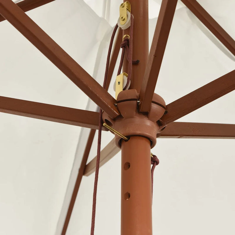 Garden Parasol with Wooden Pole Sand 299x240 cm