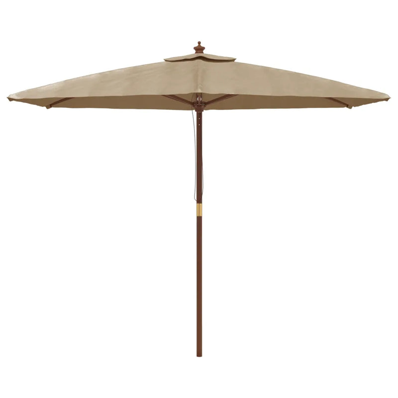 Garden Parasol with Wooden Pole Taupe 299x240 cm