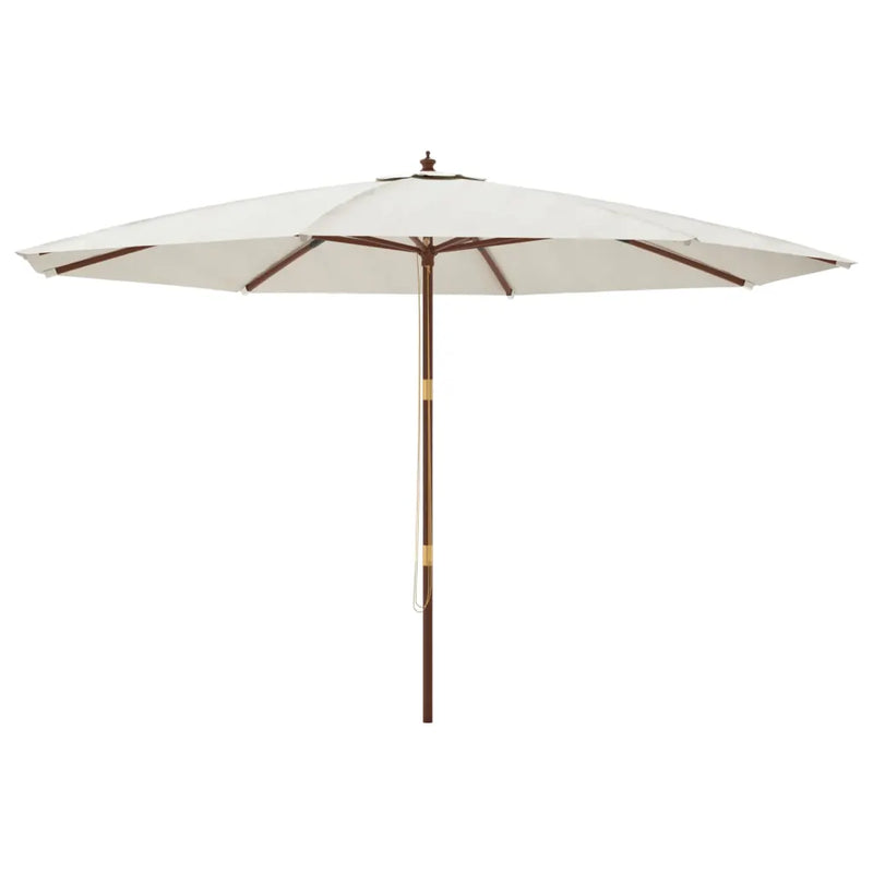 Garden Parasol with Wooden Pole Sand 400x273 cm