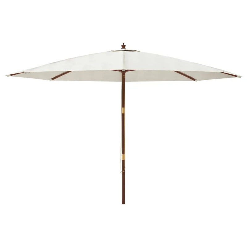Garden Parasol with Wooden Pole Sand 400x273 cm