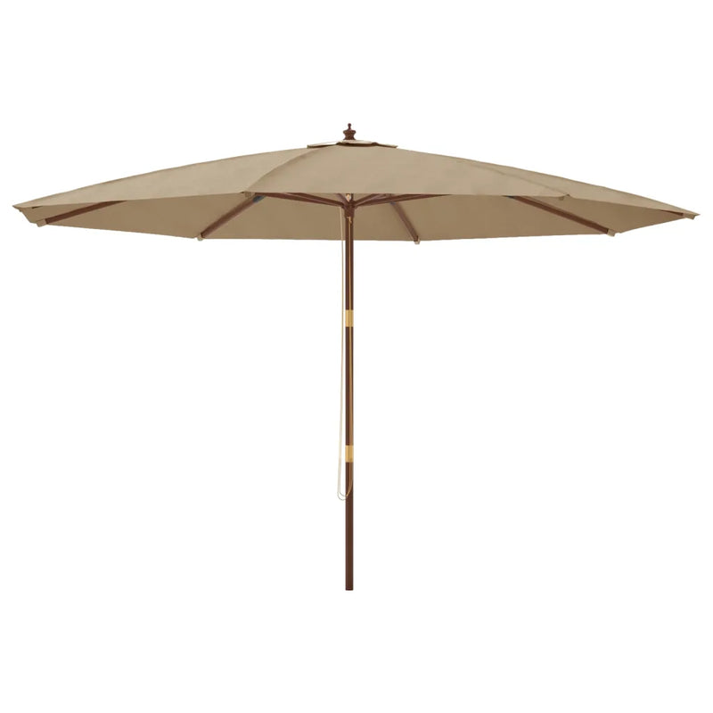 Garden Parasol with Wooden Pole Taupe 400x273 cm