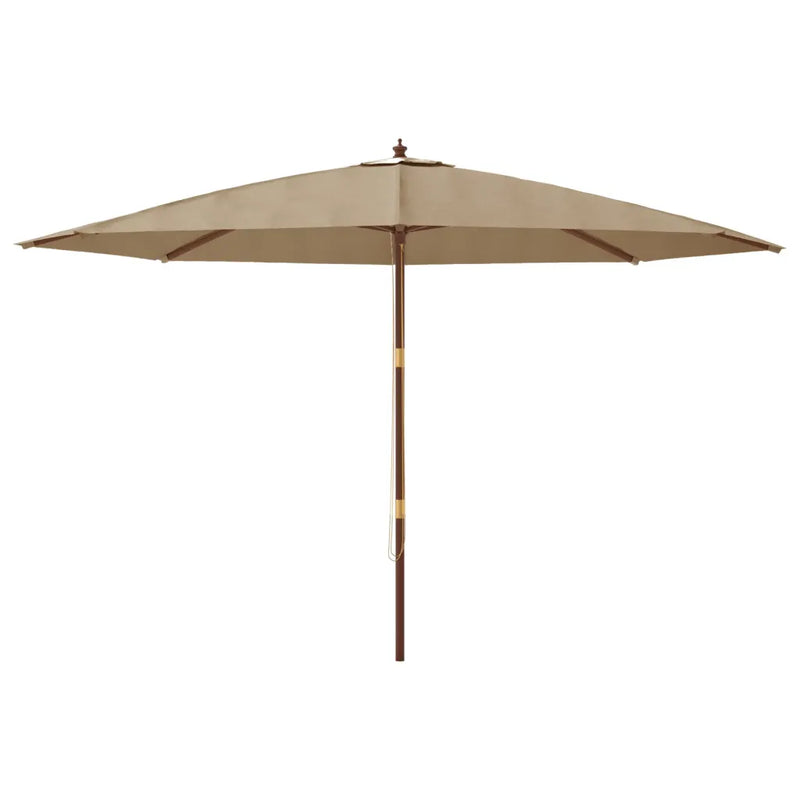 Garden Parasol with Wooden Pole Taupe 400x273 cm