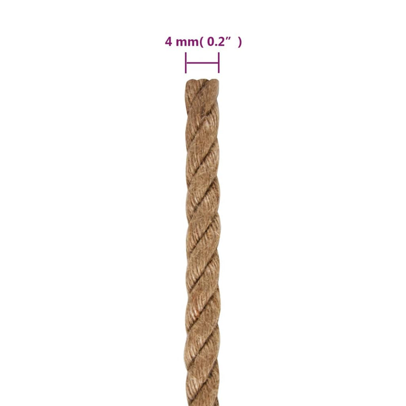 vidaXL Jute Rope 50 m Long 4 mm Thick