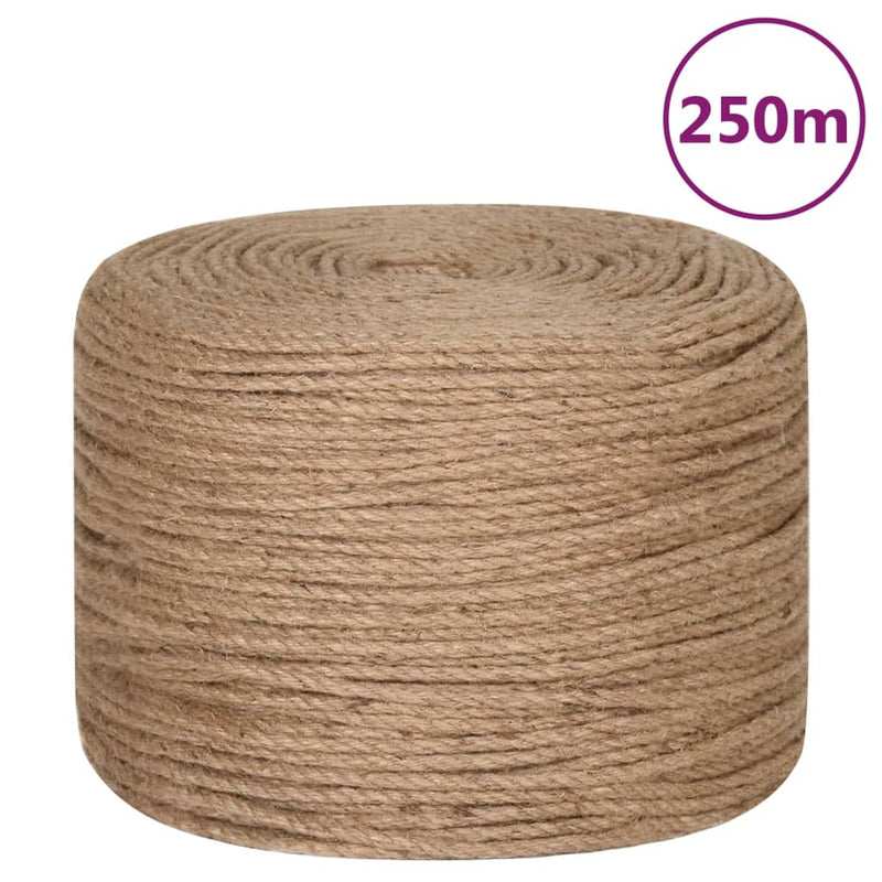vidaXL Jute Rope 250 m Long 8 mm Thick