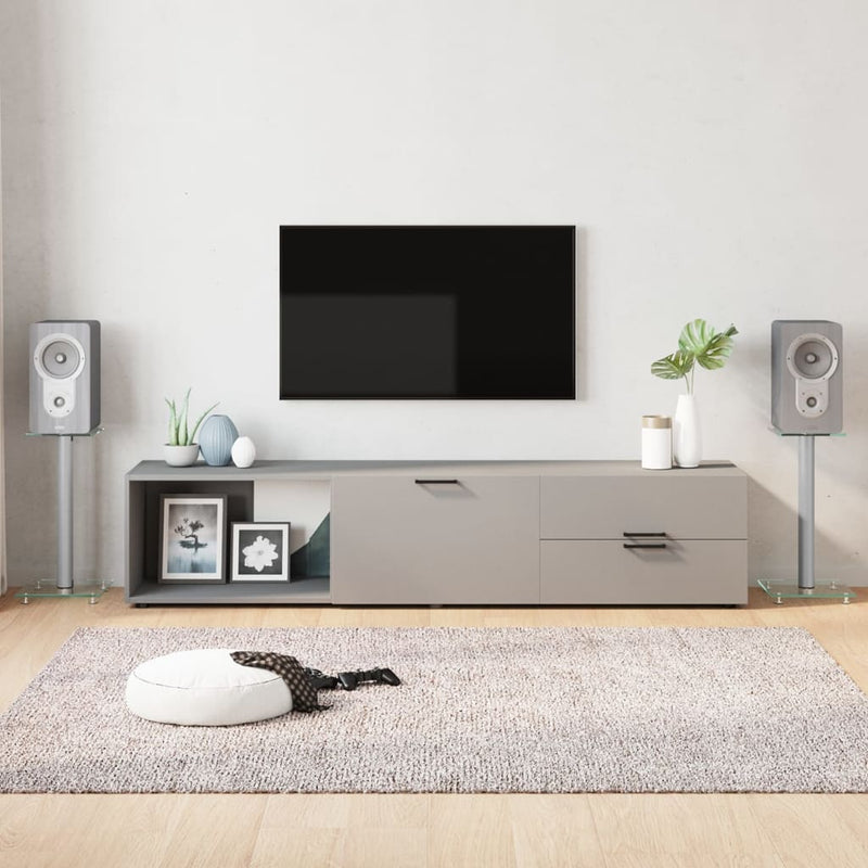 vidaXL Speaker Stands 2 pcs Silver Tempered Glass 1 Pillar Design