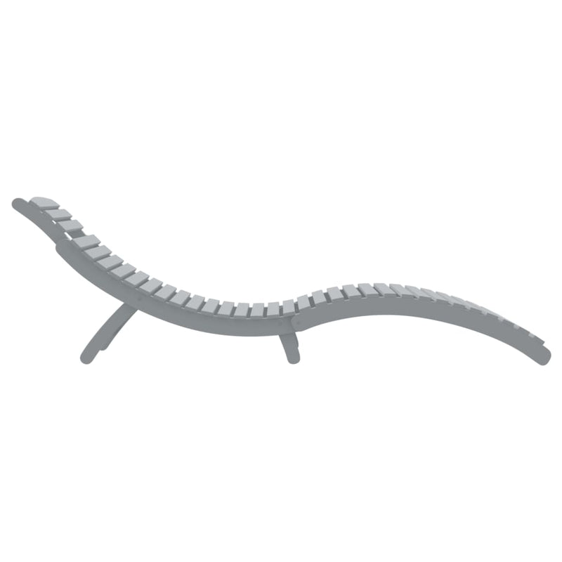 vidaXL Sun Lounger Grey 184x55x64 cm Solid Wood Acacia