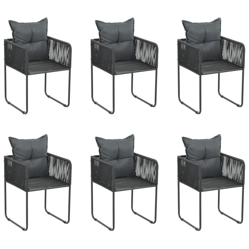 vidaXL 7 Piece Garden Dining Set Black