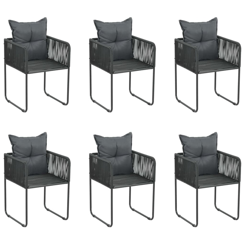 vidaXL 7 Piece Garden Dining Set Black
