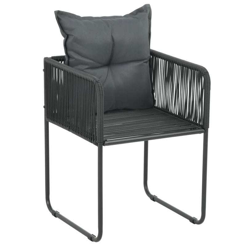 vidaXL 7 Piece Garden Dining Set Black