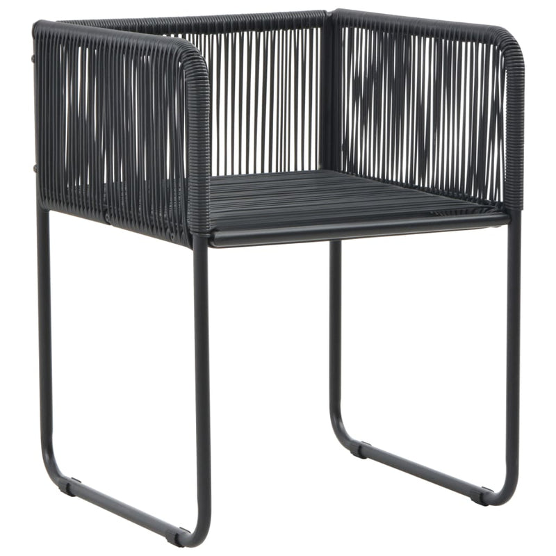 vidaXL 7 Piece Garden Dining Set Black