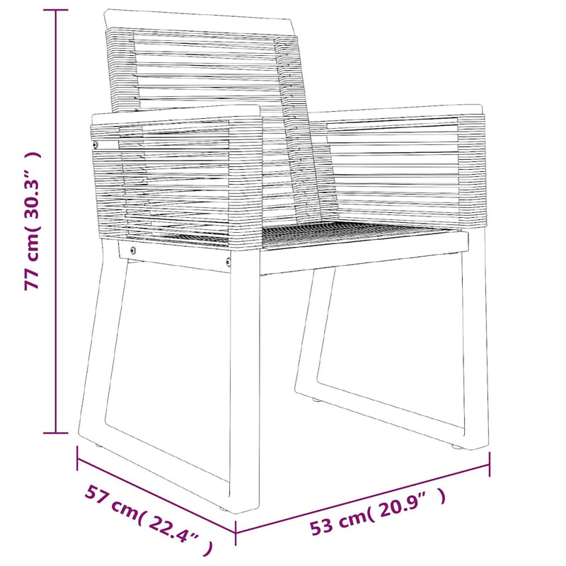 vidaXL 7 Piece Garden Dining Set Black PVC Rattan
