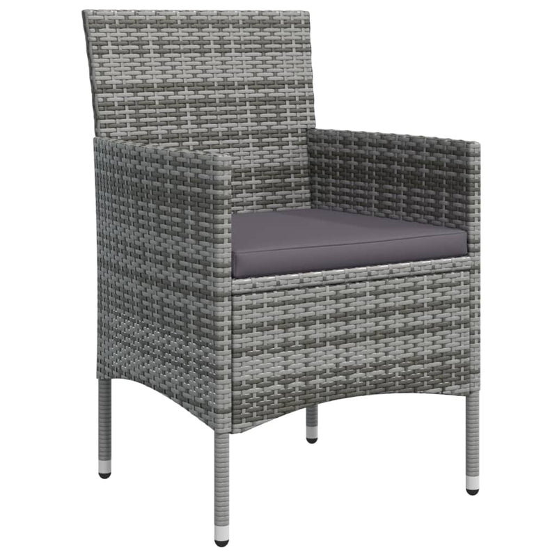 vidaXL 7 Piece Garden Dining Set with Cushions Grey and Black