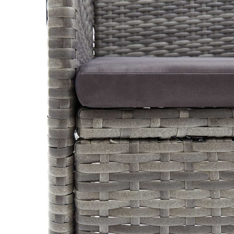 vidaXL 7 Piece Garden Dining Set with Cushions Grey and Black