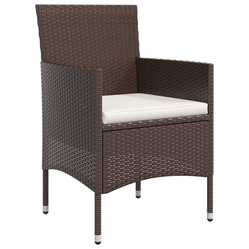 vidaXL 7 Piece Garden Dining Set with Cushions Brown and Black