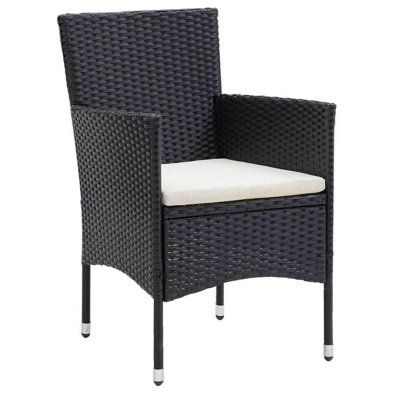 vidaXL 7 Piece Garden Dining Set with Cushions Black