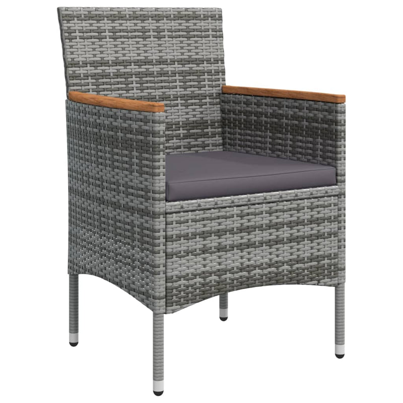vidaXL 7 Piece Garden Dining Set with Cushions Grey and Black