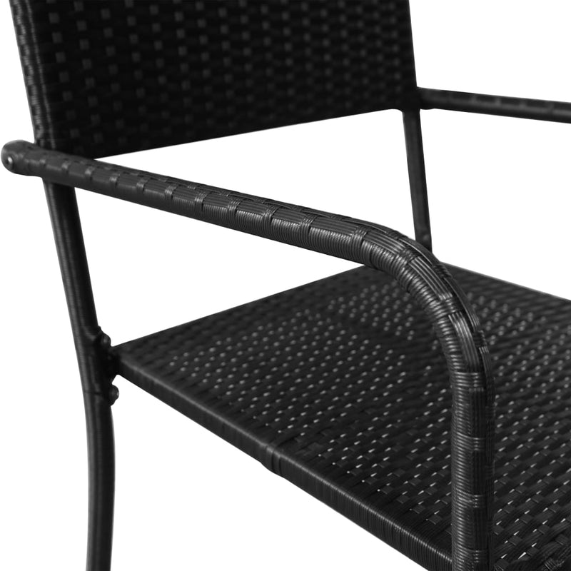 vidaXL 5 Piece Garden Dining Set Black Poly Rattan