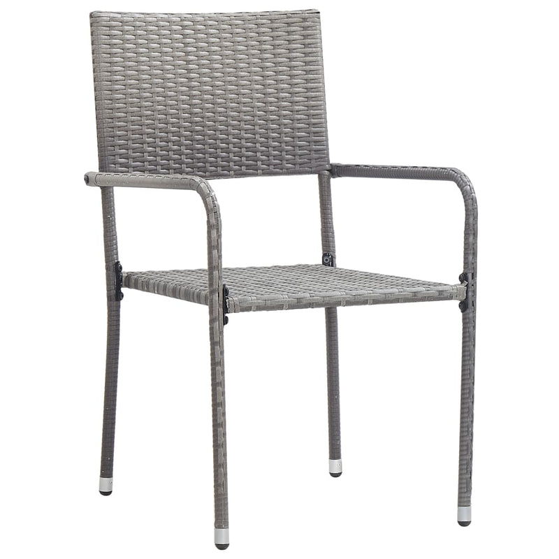 vidaXL 5 Piece Garden Dining Set Grey Poly Rattan