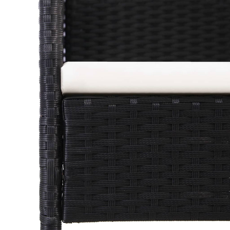 vidaXL 5 Piece Garden Dining Set with Cushions Black Poly Rattan