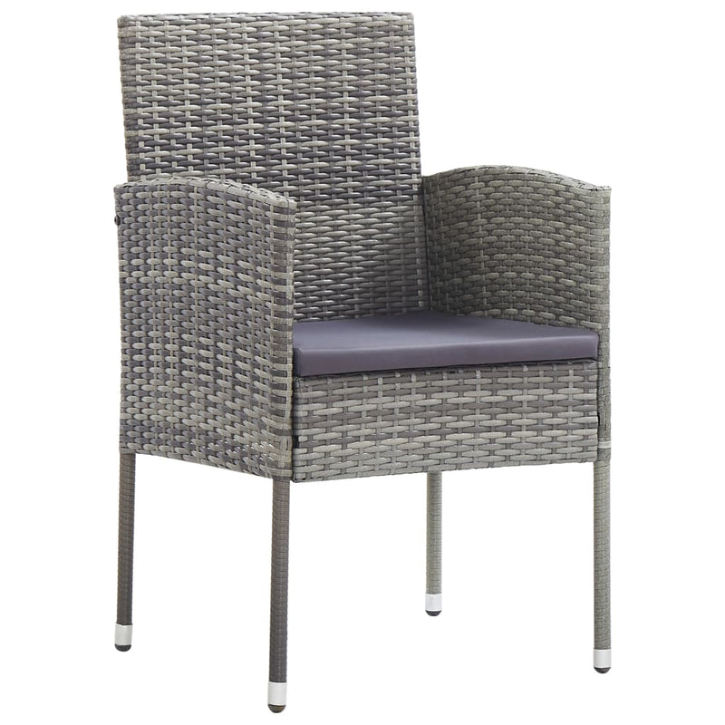 vidaXL 5 Piece Garden Dining Set with Cushions Anthracite Poly Rattan