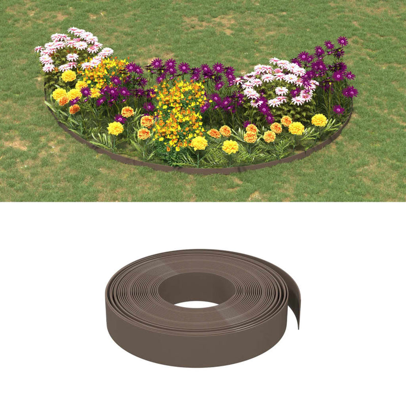 vidaXL Garden Edging Brown 10 m 10 cm Polyethylene