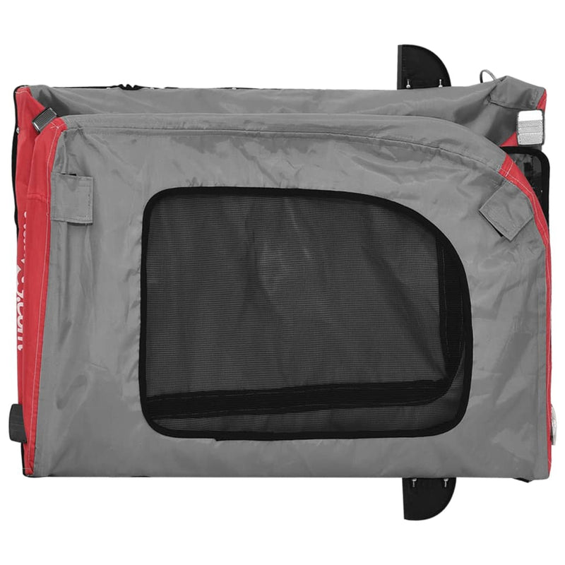 vidaXL Pet Bike Trailer Red and Grey Oxford Fabric&Iron