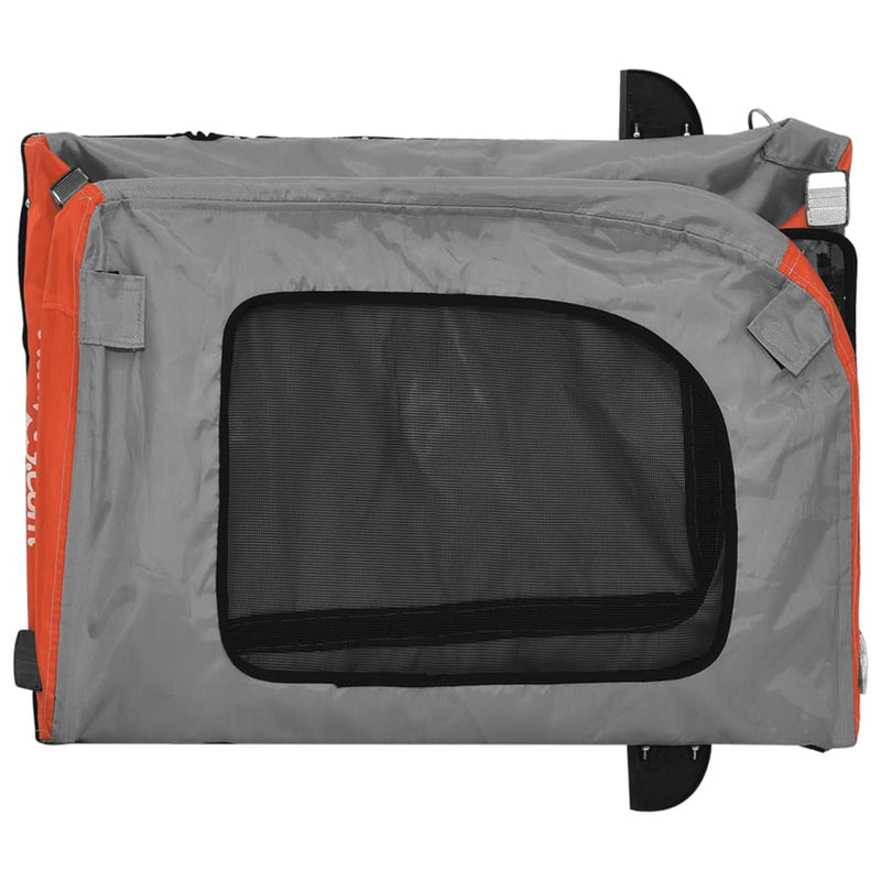 vidaXL Pet Bike Trailer Orange and Grey Oxford Fabric and Iron