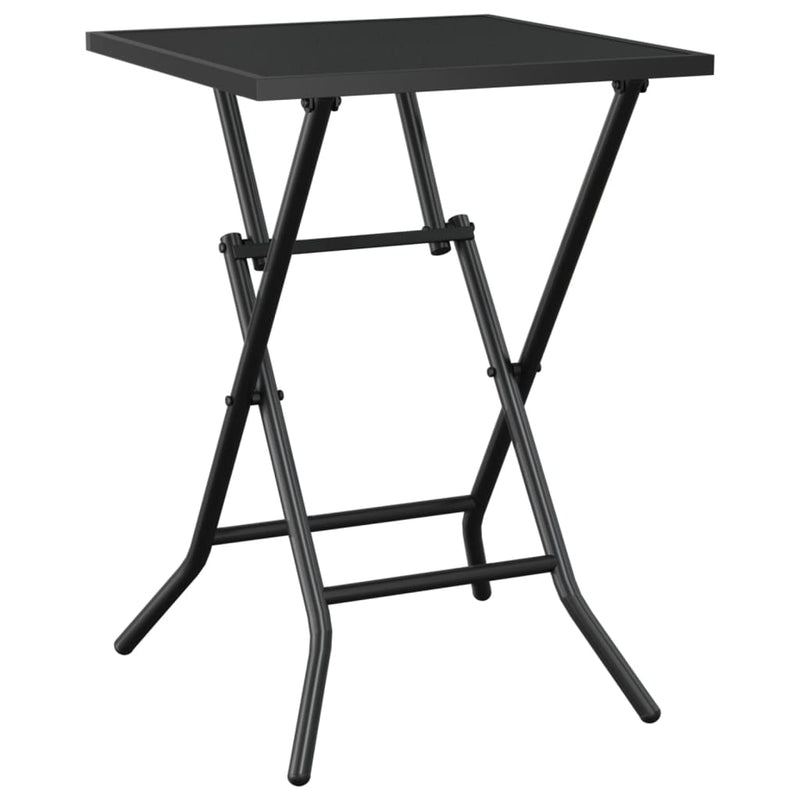 vidaXL Folding Garden Table Anthracite 50x50x72 cm Steel Mesh