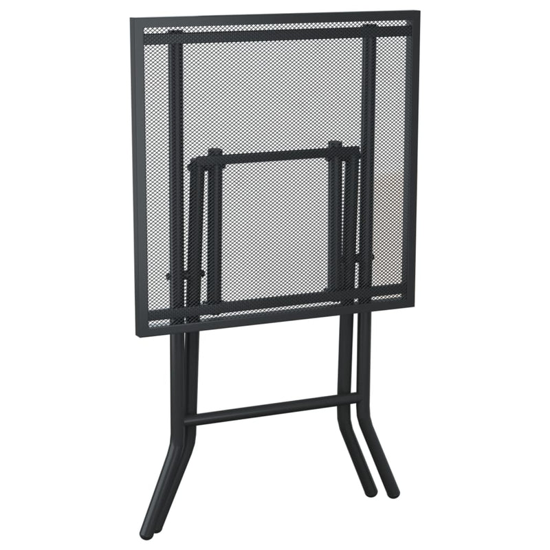 vidaXL Folding Garden Table Anthracite 50x50x72 cm Steel Mesh