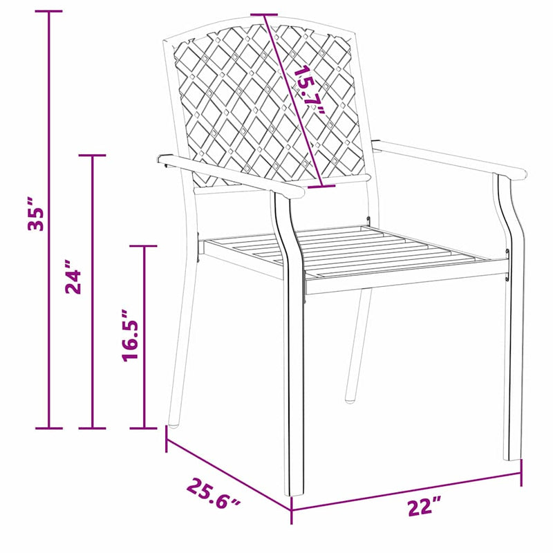 vidaXL Garden Chair 2 pcs Anthracite 56 x 65 x 89 cm Steel