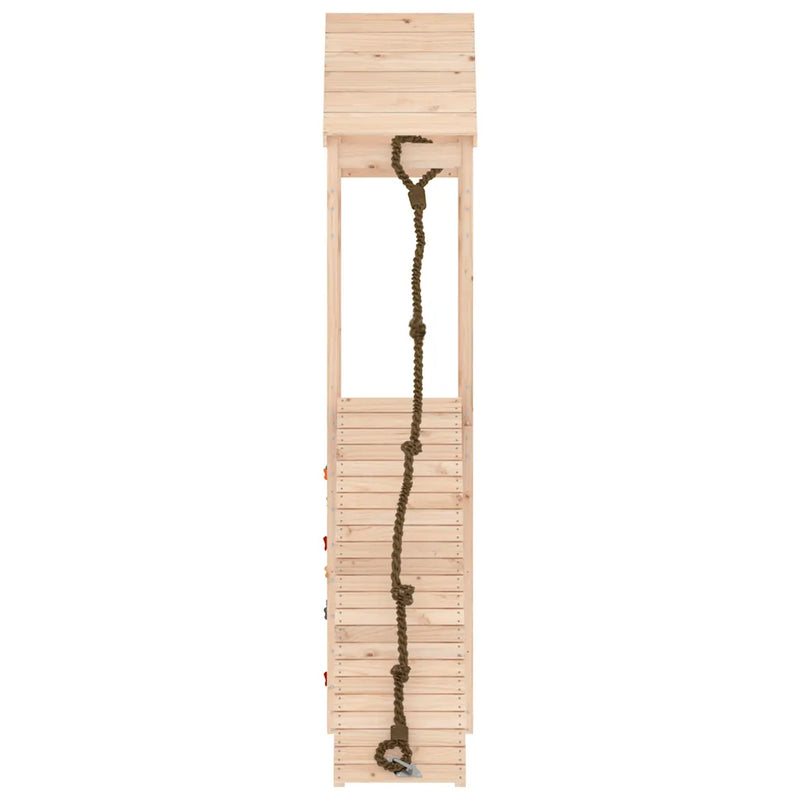 Playhouse with Climbing Wall Solid Wood Pine