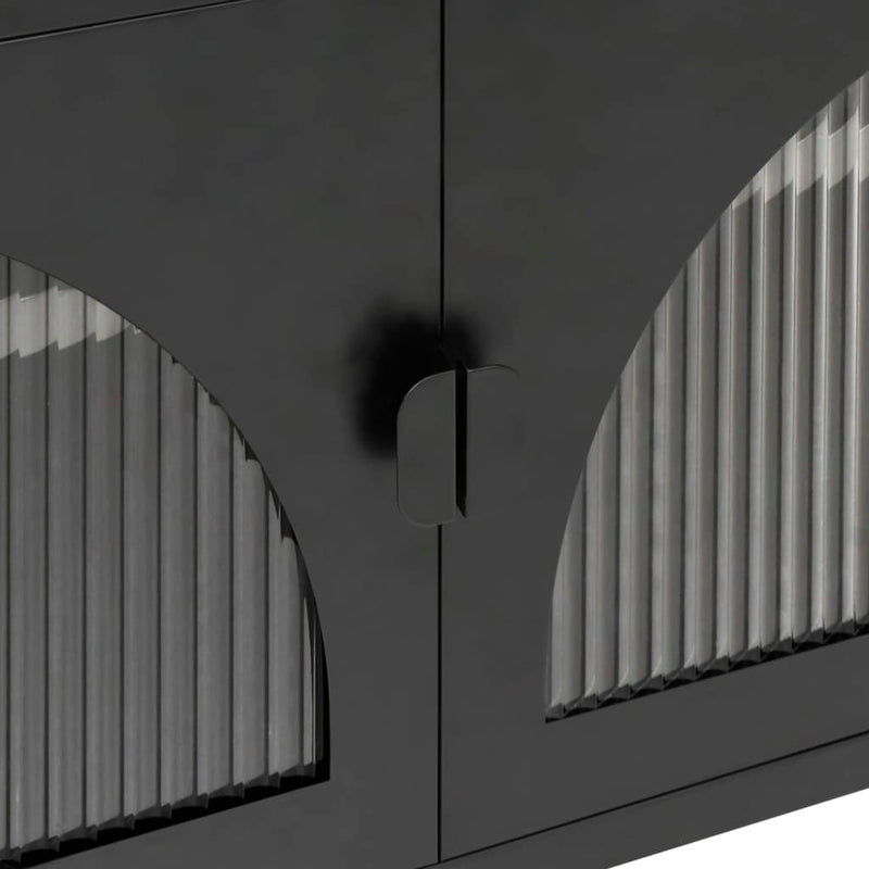 TV Cabinet Black 105x35x50 cm Glass and Steel