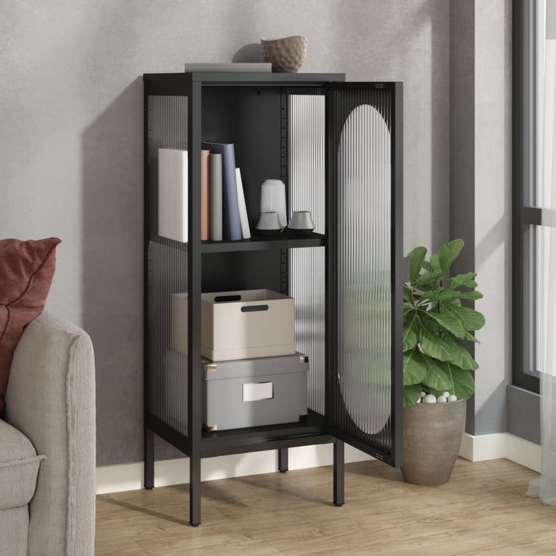 Sideboard Black 40x35x105 cm Glass and Steel