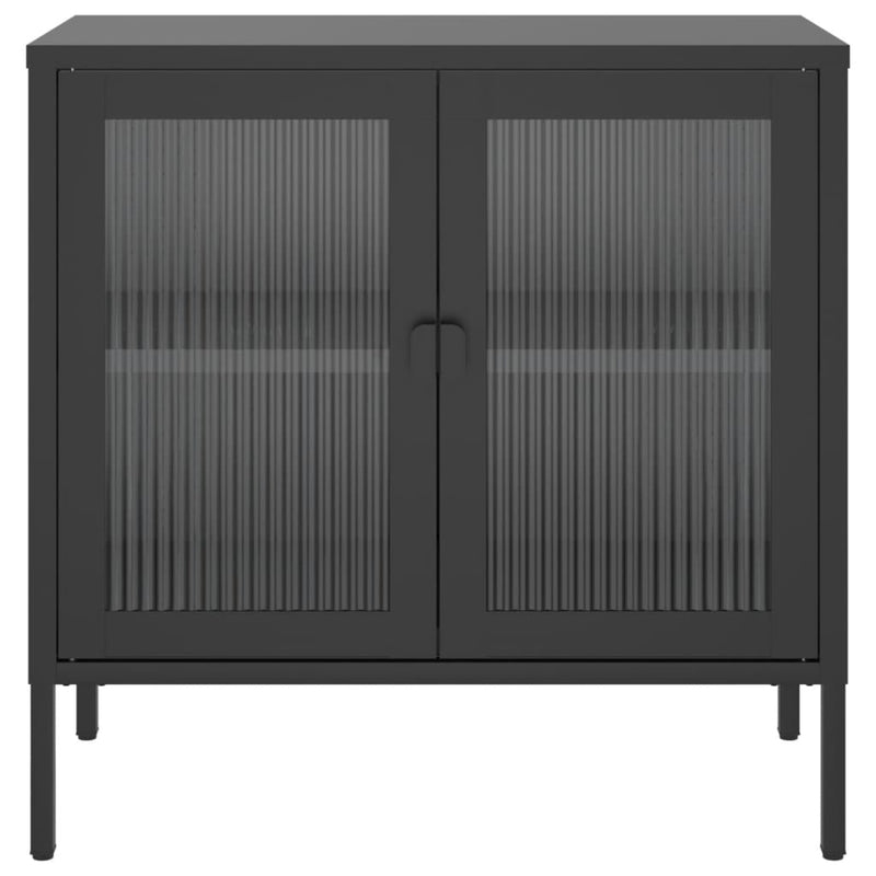 Sideboard Black 70x35x70 cm Glass and Steel
