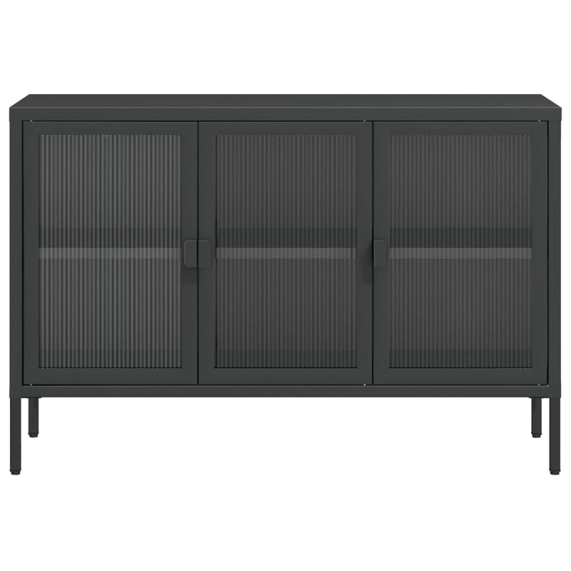 Sideboard Black 105x35x70 cm Glass and Steel