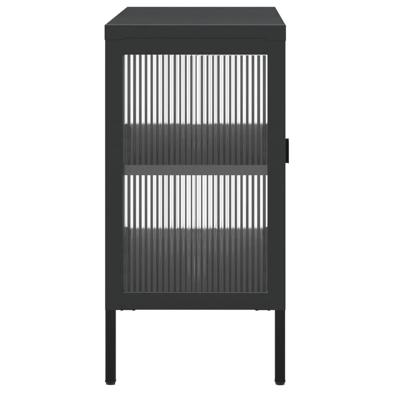 Sideboard Black 105x35x70 cm Glass and Steel
