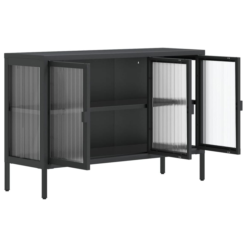 Sideboard Black 105x35x70 cm Glass and Steel