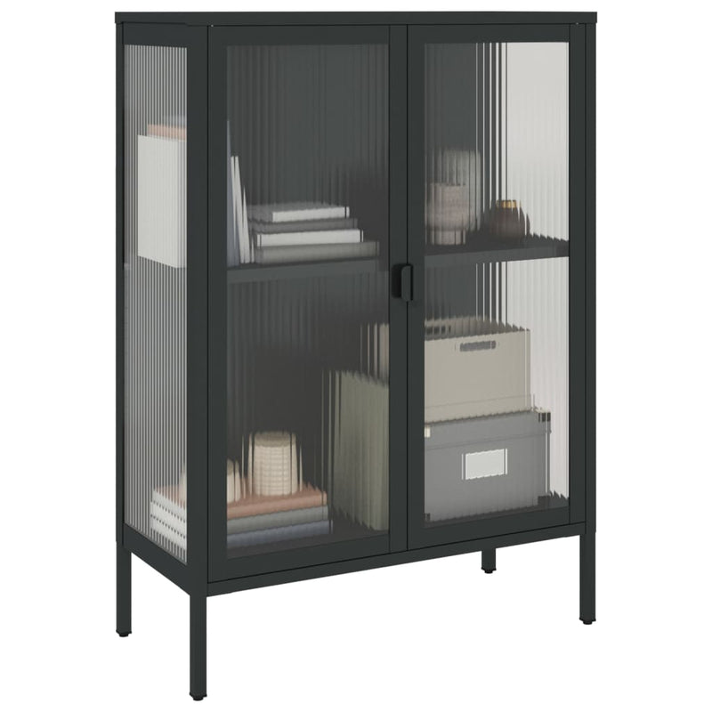 Sideboard Black 75x35x105 cm Glass and Steel