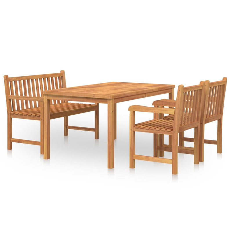 vidaXL 4 Piece Garden Dining Set Solid Wood Teak