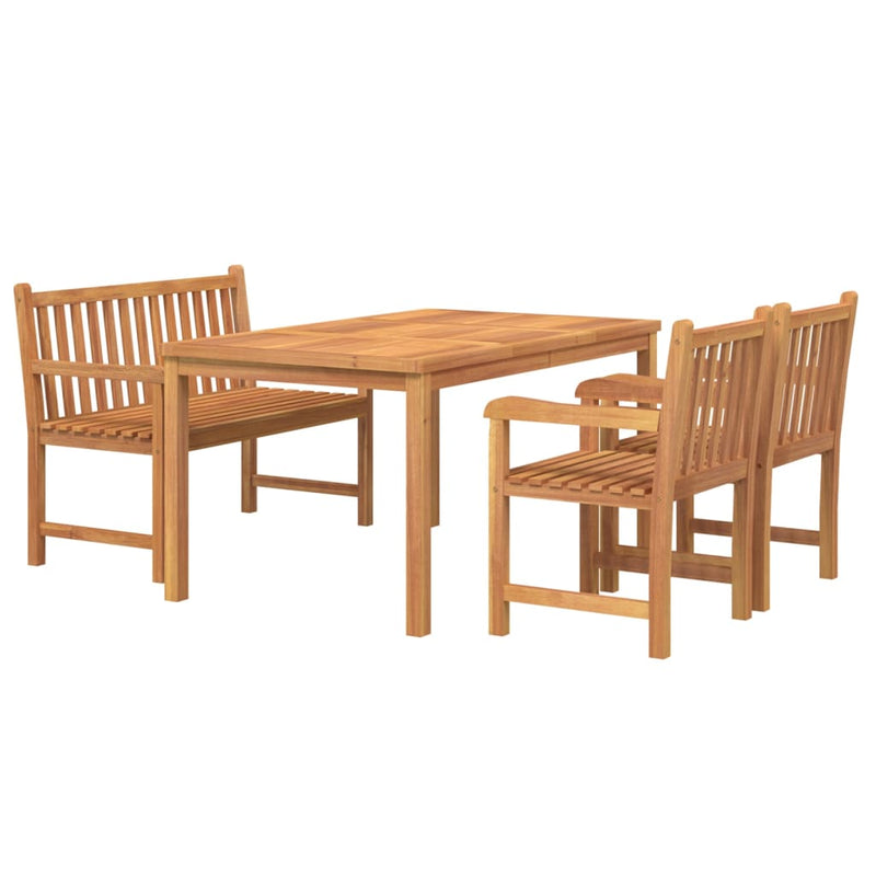 vidaXL 4 Piece Garden Dining Set Solid Wood Teak