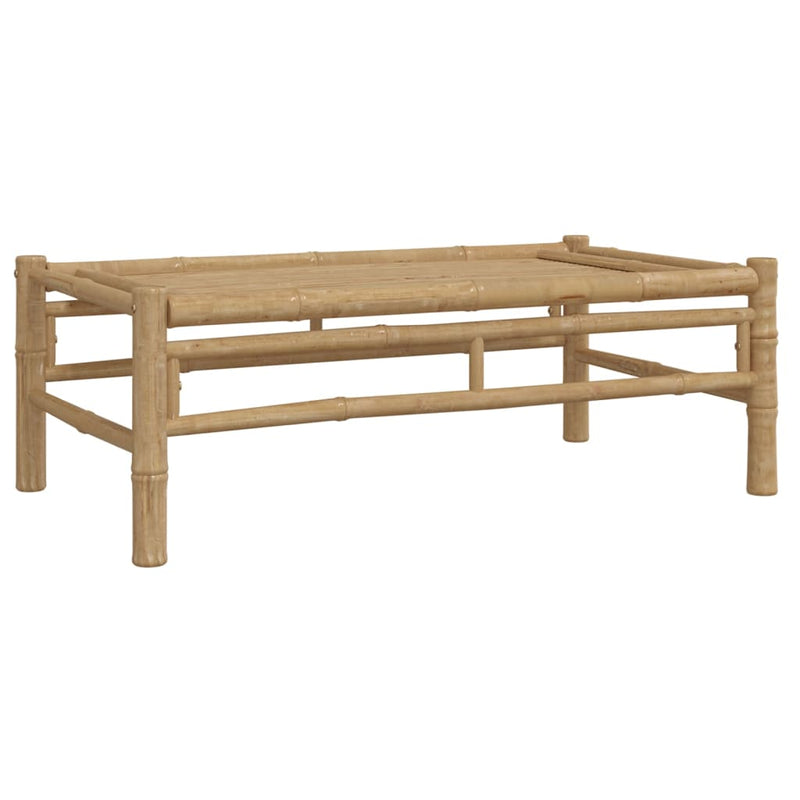 vidaXL 3 Piece Garden Lounge Set with Cream White Cushions Bamboo