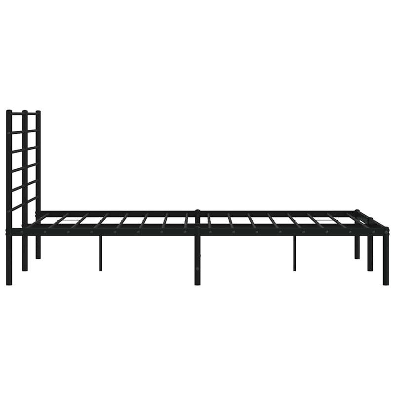vidaXL Metal Bed Frame without Mattress with Headboard Black 150x200 cm