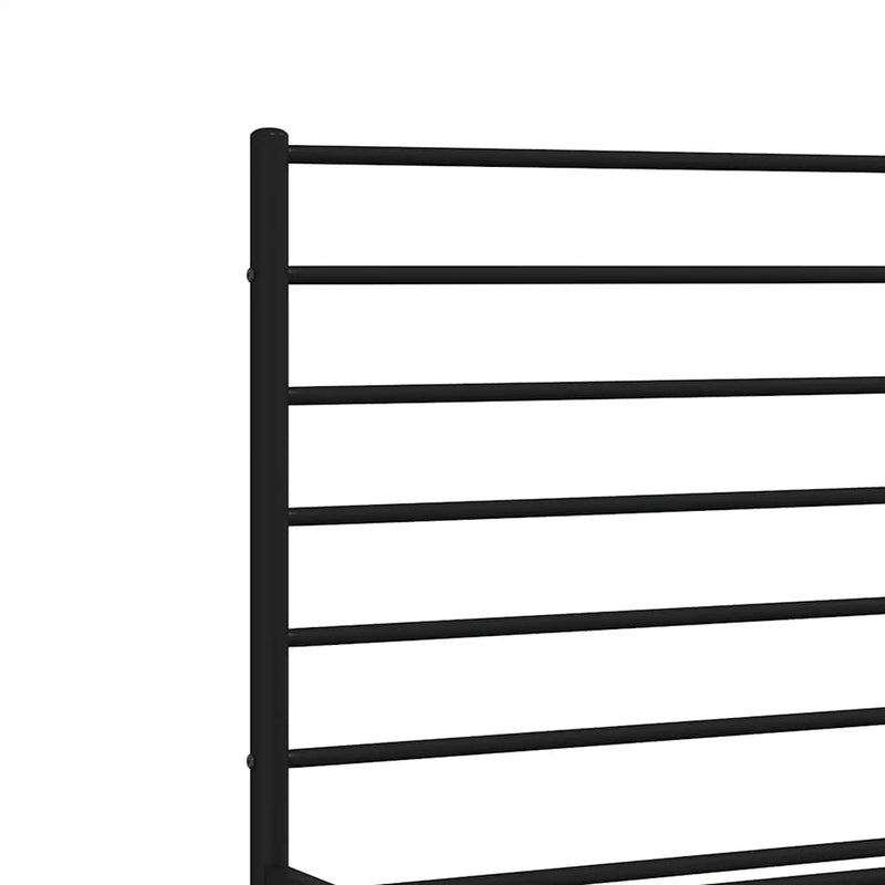 vidaXL Metal Bed Frame without Mattress with Headboard Black 150x200 cm
