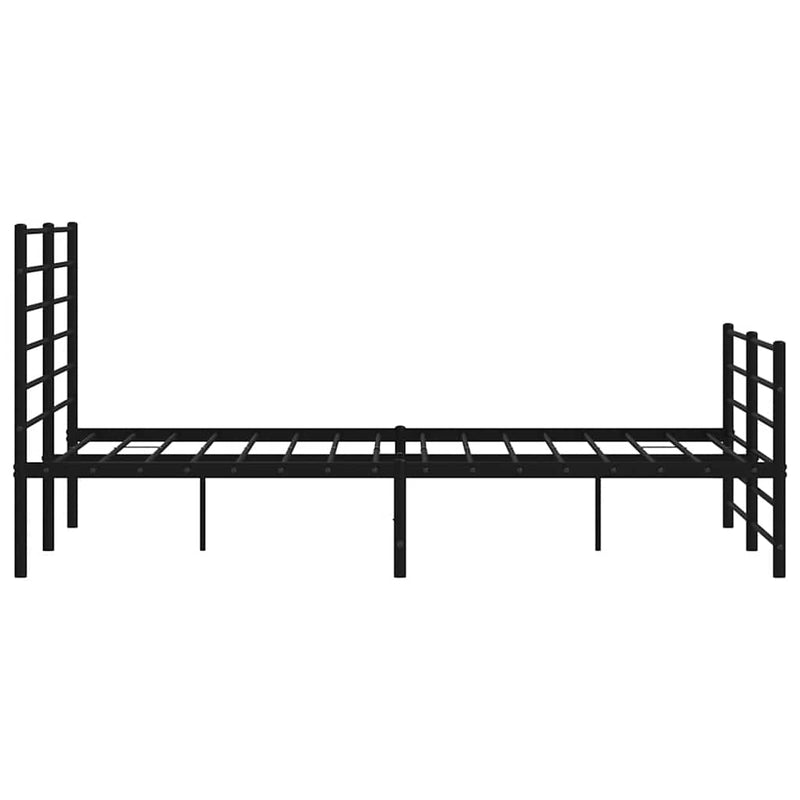 vidaXL Metal Bed Frame without Mattress with Footboard Black 135x190 cm