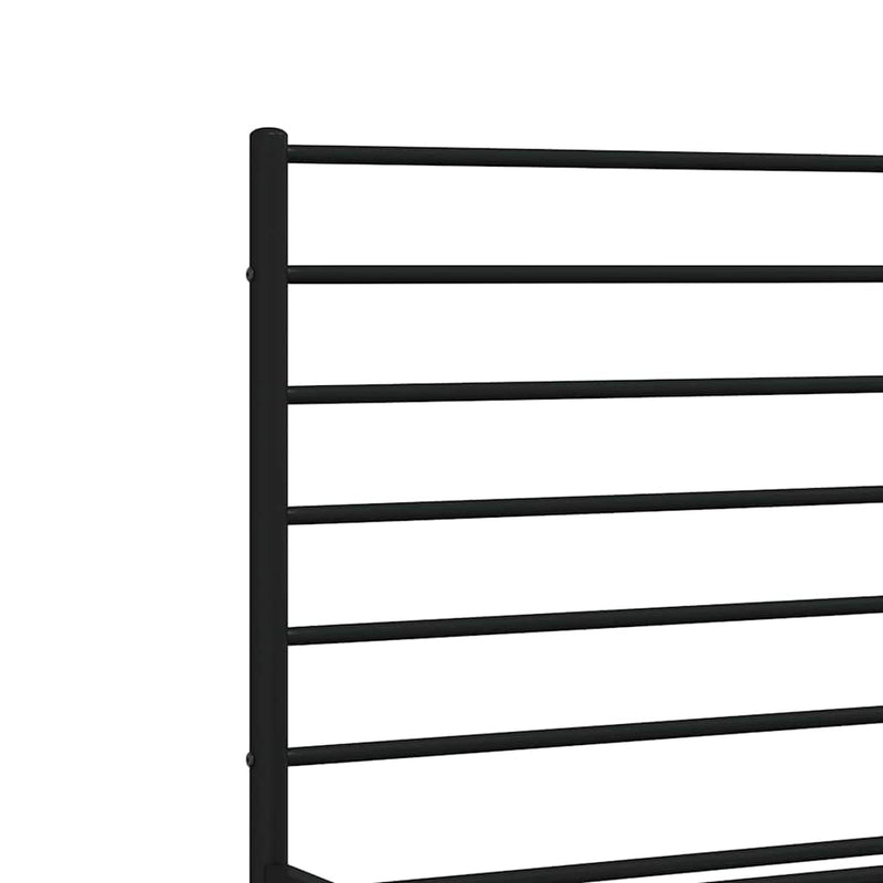 vidaXL Metal Bed Frame without Mattress with Footboard Black 135x190 cm
