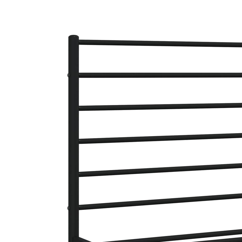 vidaXL Metal Bed Frame without Mattress with Footboard Black 183x203 cm King