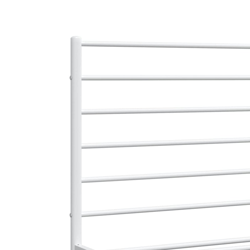 vidaXL Metal Bed Frame without Mattress with Headboard White 183x203 cm King