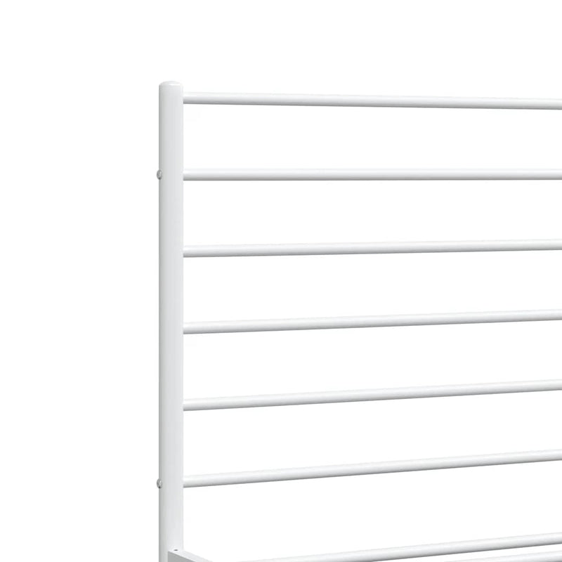 vidaXL Metal Bed Frame without Mattress with Footboard White 183x203 cm King