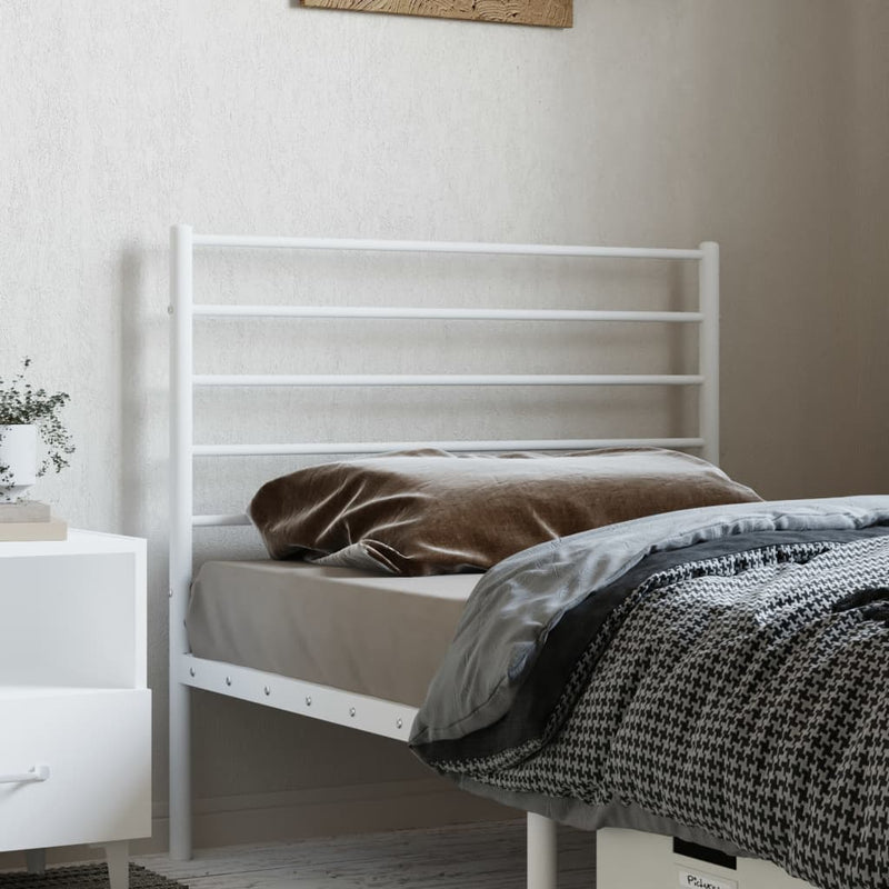 vidaXL Metal Headboard White 107 cm King Single